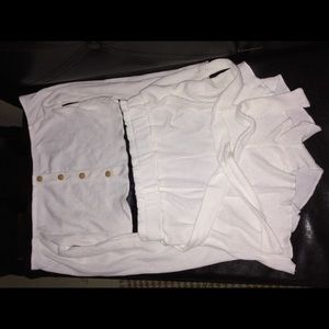 Girls button front tee and paperbag waist skirt